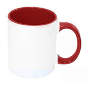 Кружка с заливкой и красной ручкой