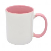 Кружка с заливкой и ручкой розовая